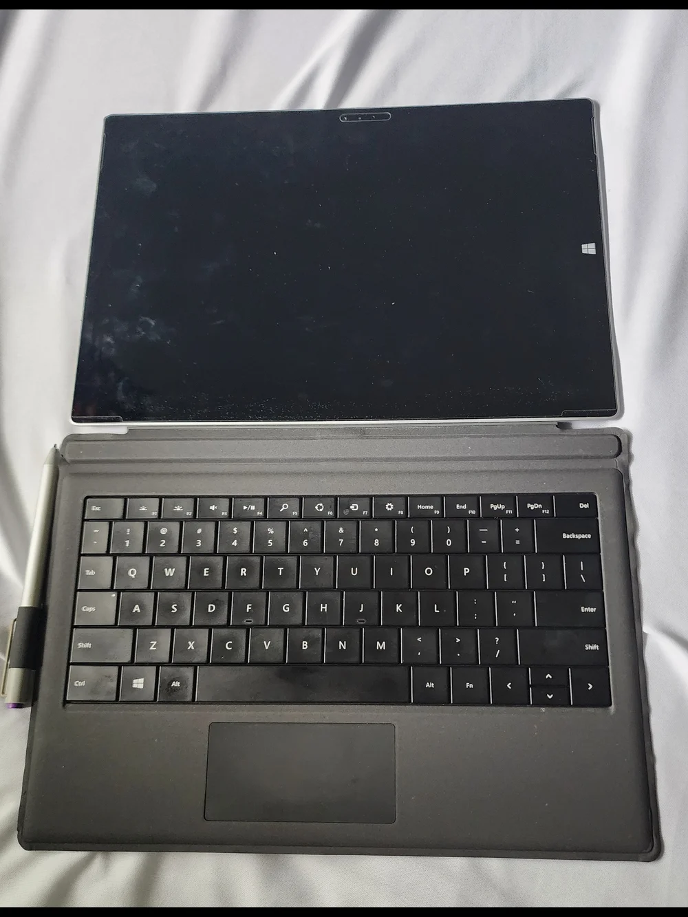 Windows Laptop with Black Keyboard and Touchpad
